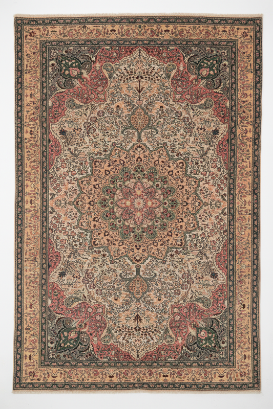 Antique Area Rug 6x9 ft - Beyaz Arka Plan