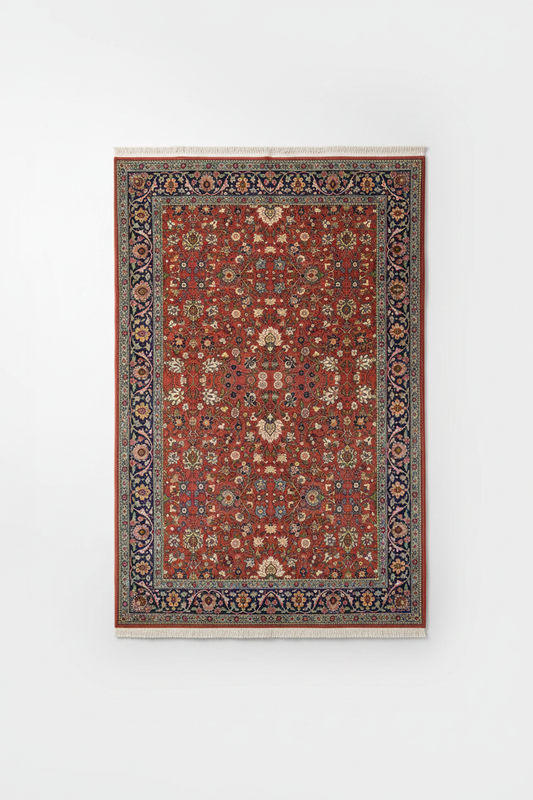 Antique Hereke Rug on White Background