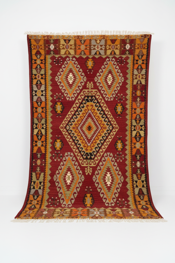 Antique Nomad Handmade Kilim Rug – Large Area Rug 6'3