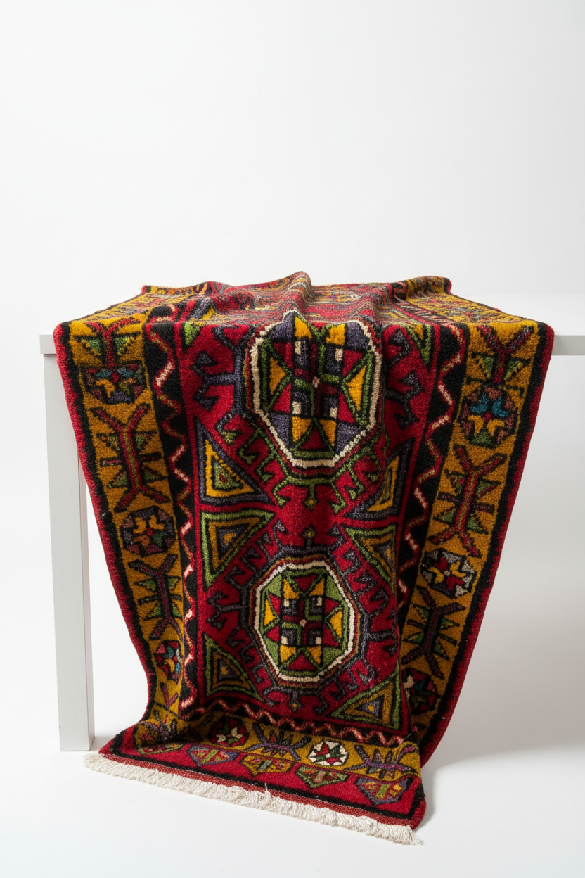 Antique Small Turkish Rug - Masada Büklümlü