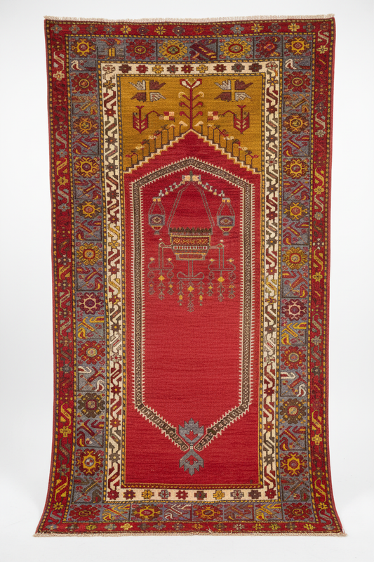 Antique Turkish Anatolian Handmade Rug 4x7 ft - Asılı Görsel