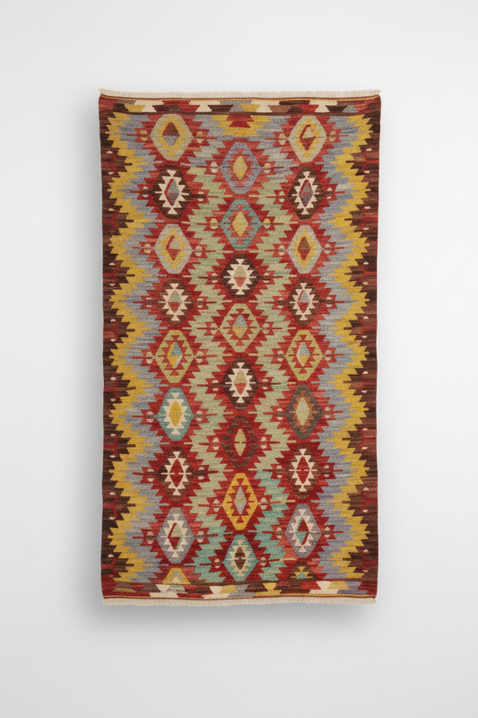 Antique Turkish Kilim Balanced View