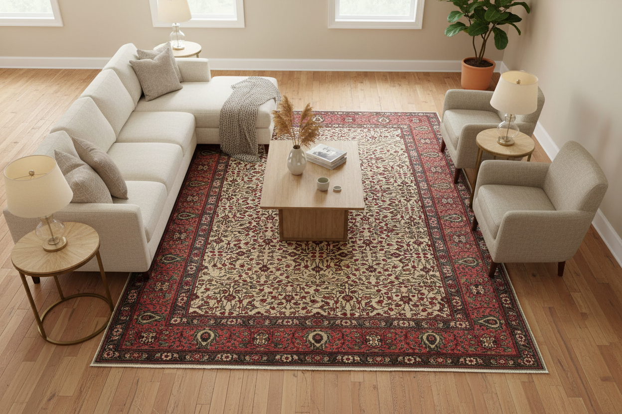 Area Rug - Kuşbakışı Oturma Odası