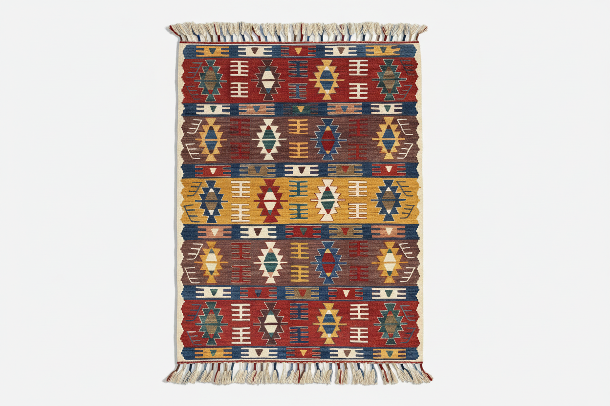 Asılı halı - beyaz arka plan gölgeli