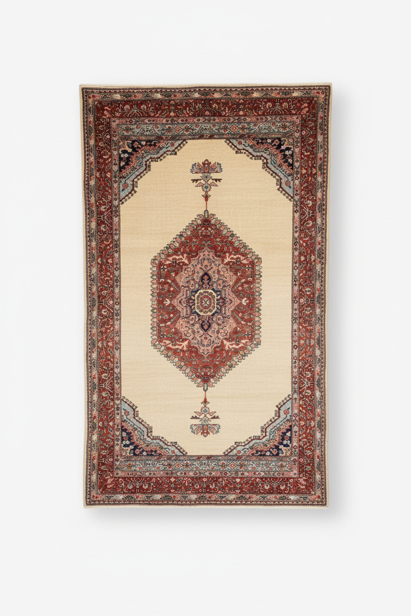 Beige Anatolian Kilim Rug - Hanging Display