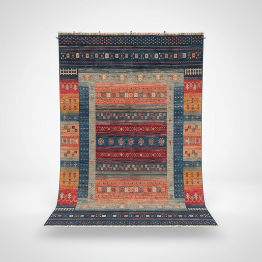 Blue and Orange Carpet - asılı beyaz arka plan
