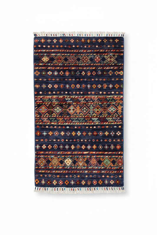 Blue Entryway Rug - Vertical Display
