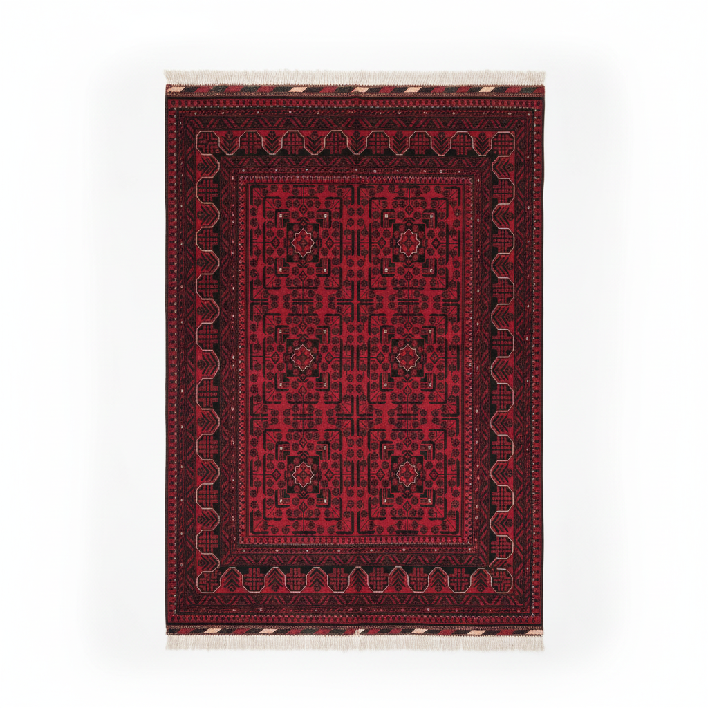 Burgundy Area Rug - beyaz arka plan yeni