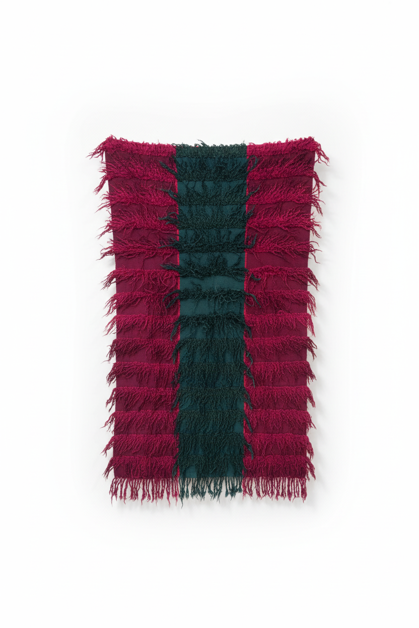 Burgundy Tulu Kilim - Orijinal Halinde Asılı