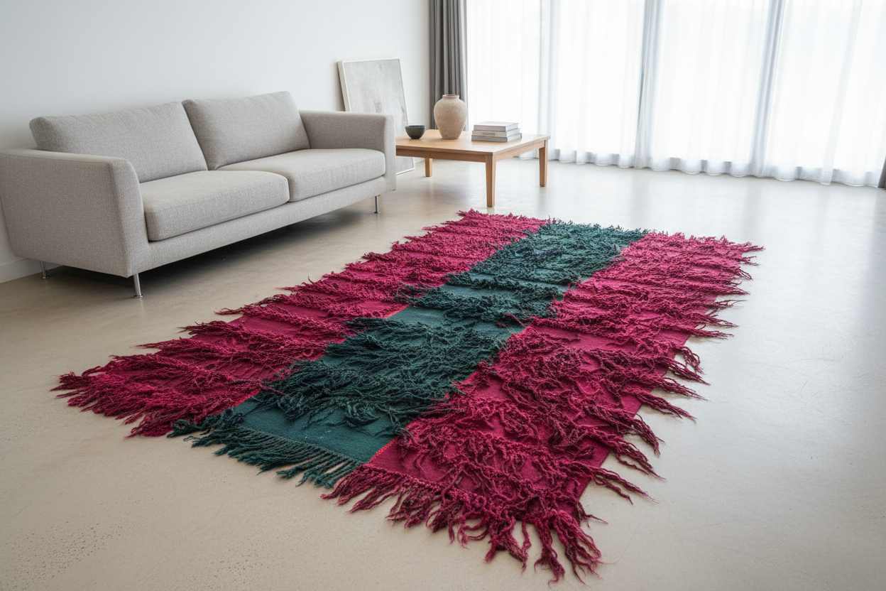 Burgundy Tulu Kilim - Yere Serili