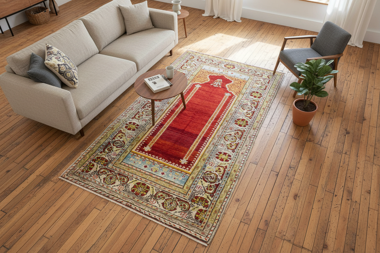 Cappadocia Natural Dye Rug - Doğru Ebatlarda Kuşbakışı