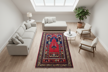 Cappadocia Rug in Living Room - Bird's Eye View