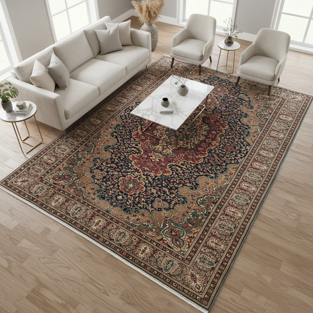Cappadocia Rug Living Room Bird's Eye View