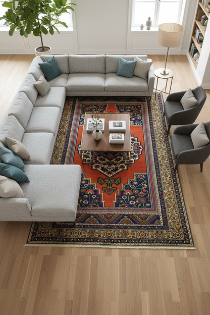Cappadocia Rug - Living Room Bird's Eye View