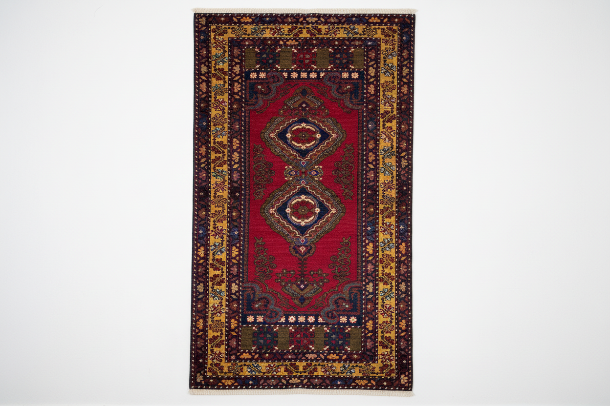 Cappadocia Yahyali Turkish Rug on White Background