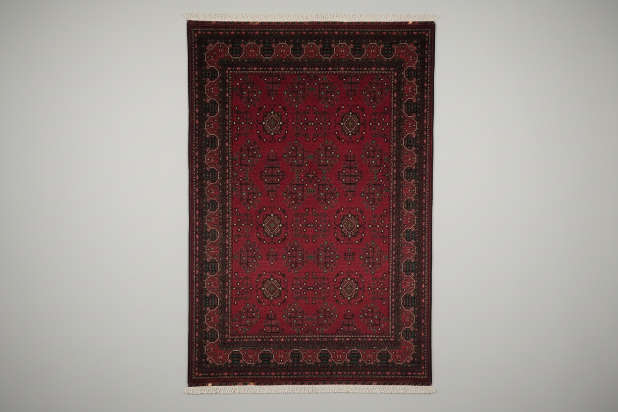Classic Burgundy Rug - beyaz arka plan
