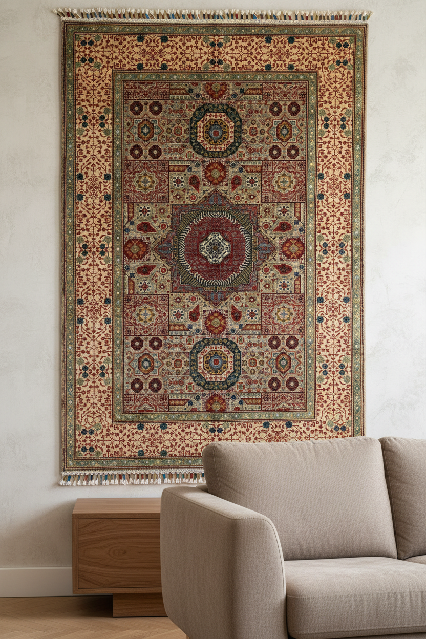 Close-up Mamluk Rug on Wall