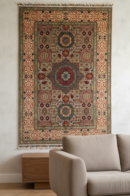 Close-up Mamluk Rug on Wall