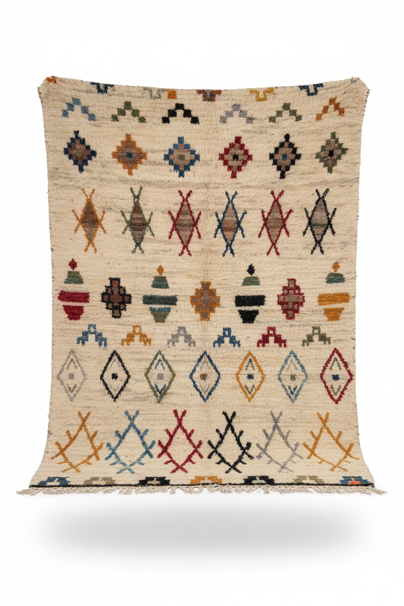 Extraordinary Area Turkish Handmade Rug - Beyaz Gölgeli Asılı