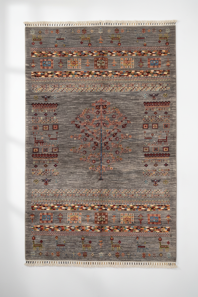 Gabbeh Rug 4x6 ft - Beyaz Arka Plan