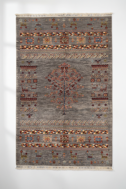 Gabbeh Rug 4x6 ft - Beyaz Arka Plan
