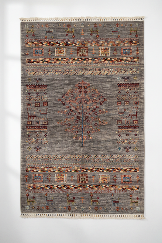 Gabbeh Rug 4x6 ft - Beyaz Arka Plan