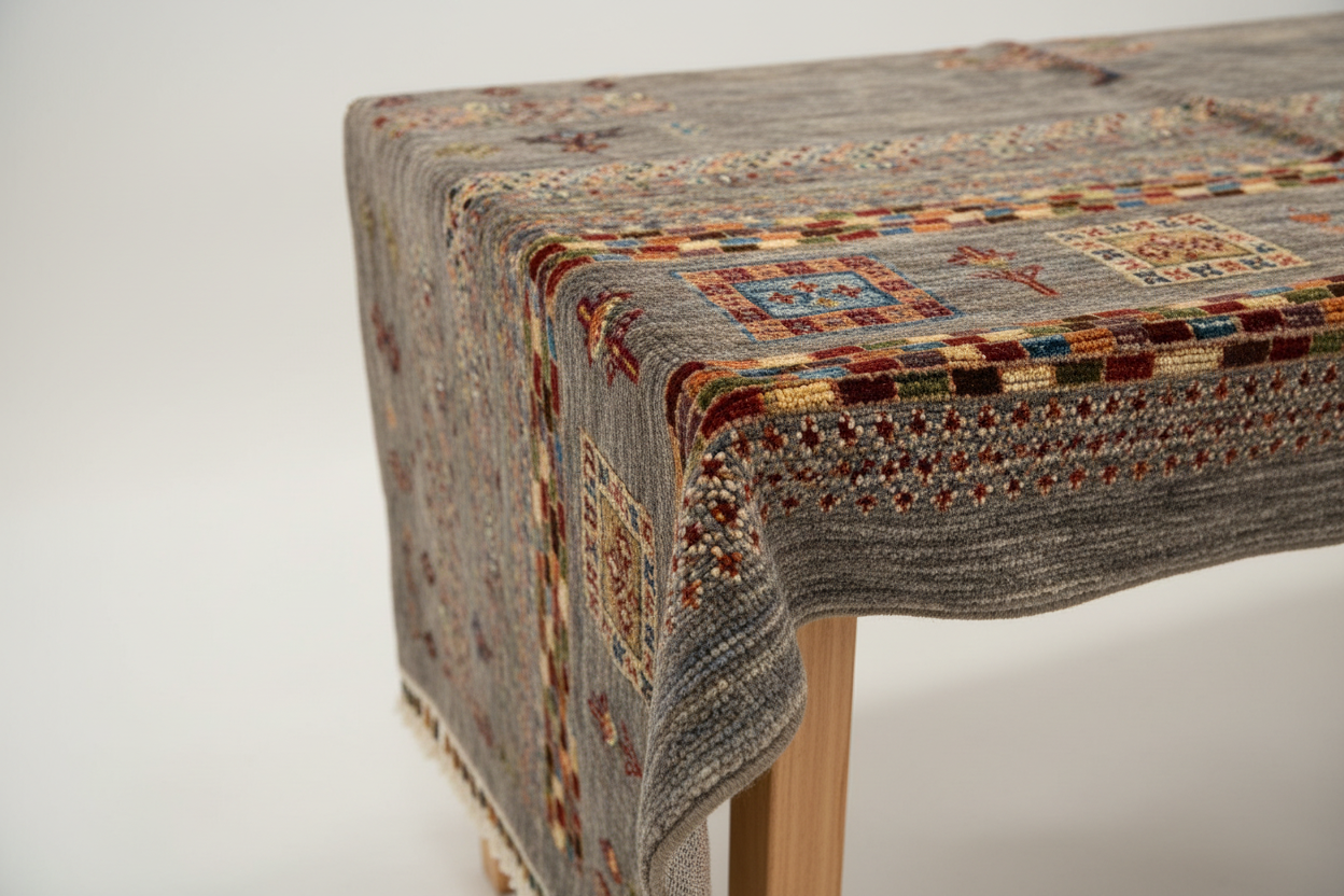 Gabbeh Rug 4x6 ft - Masa Kenarında Dökümlü