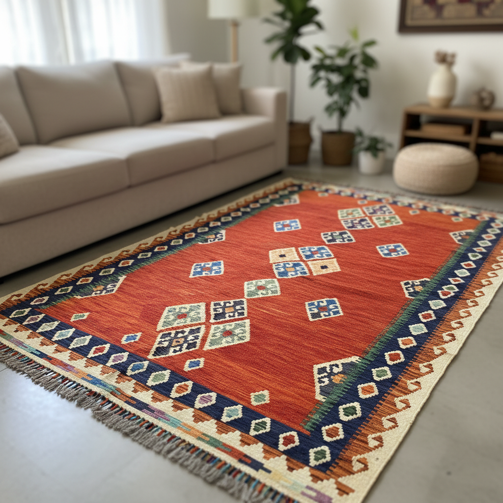 Geometric Kilim - modern ortam