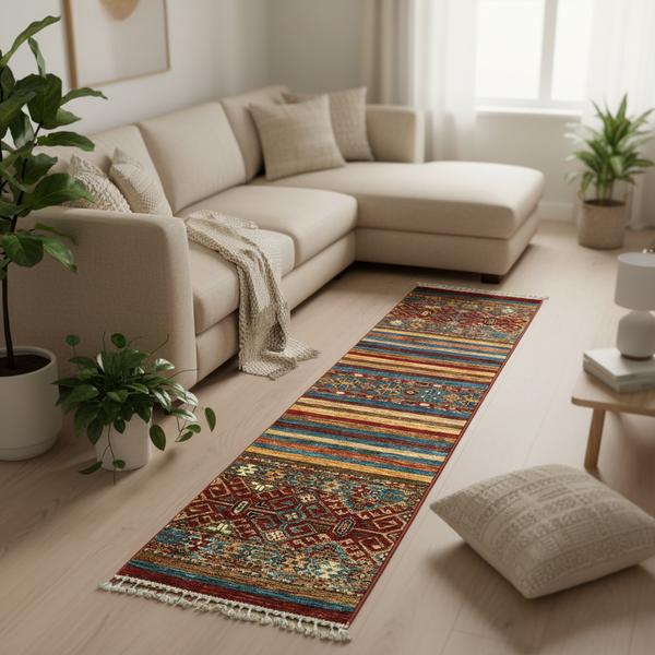 Geometric Stripes Runner - modern ortam