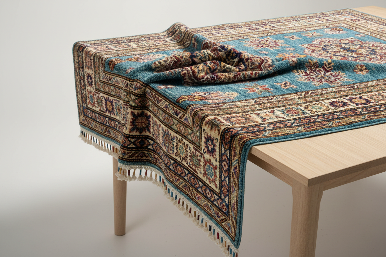 Geometrix Turquoise Rug - Büklümlü Detay