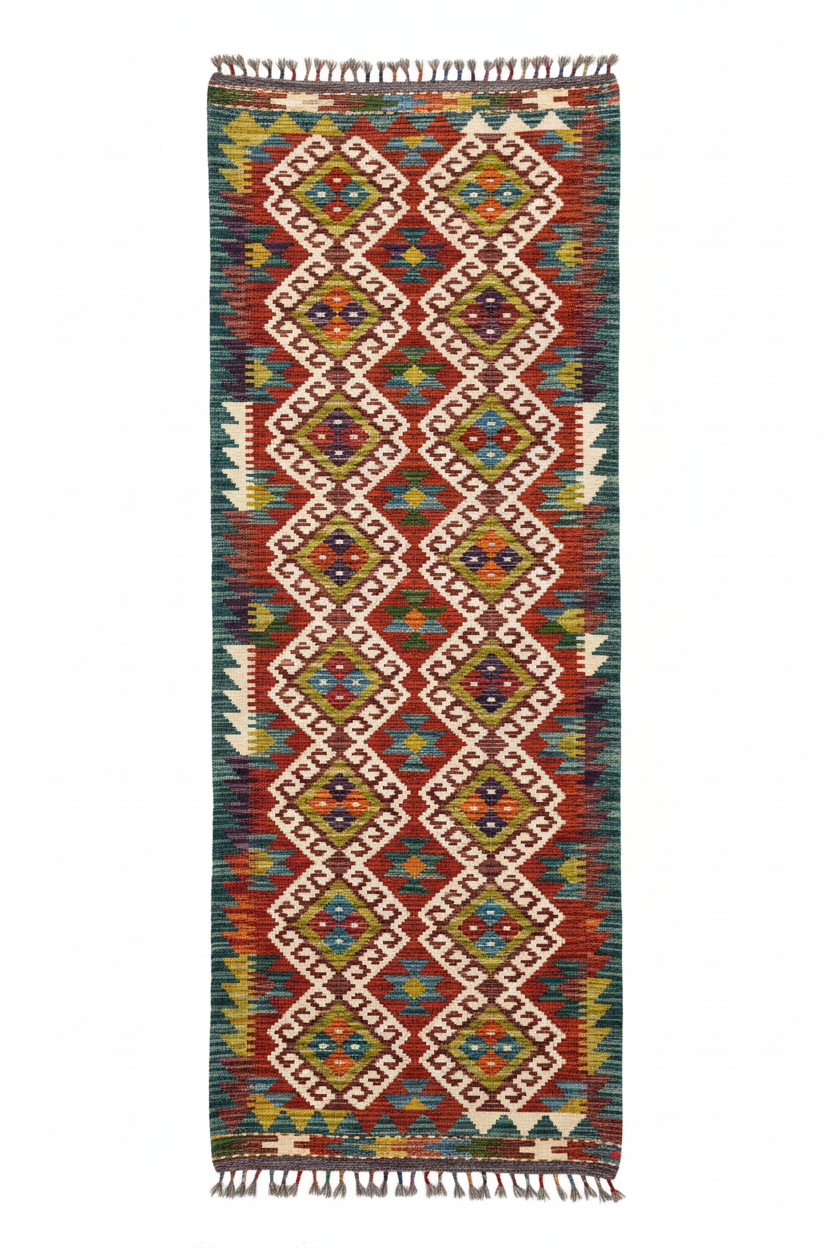 Handmade Hallway Kilim Rug - Original Design
