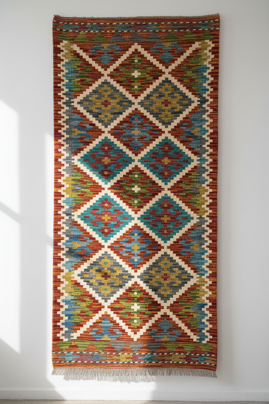 Handmade Kilim 2x5 ft - Asılı Duvar Görseli