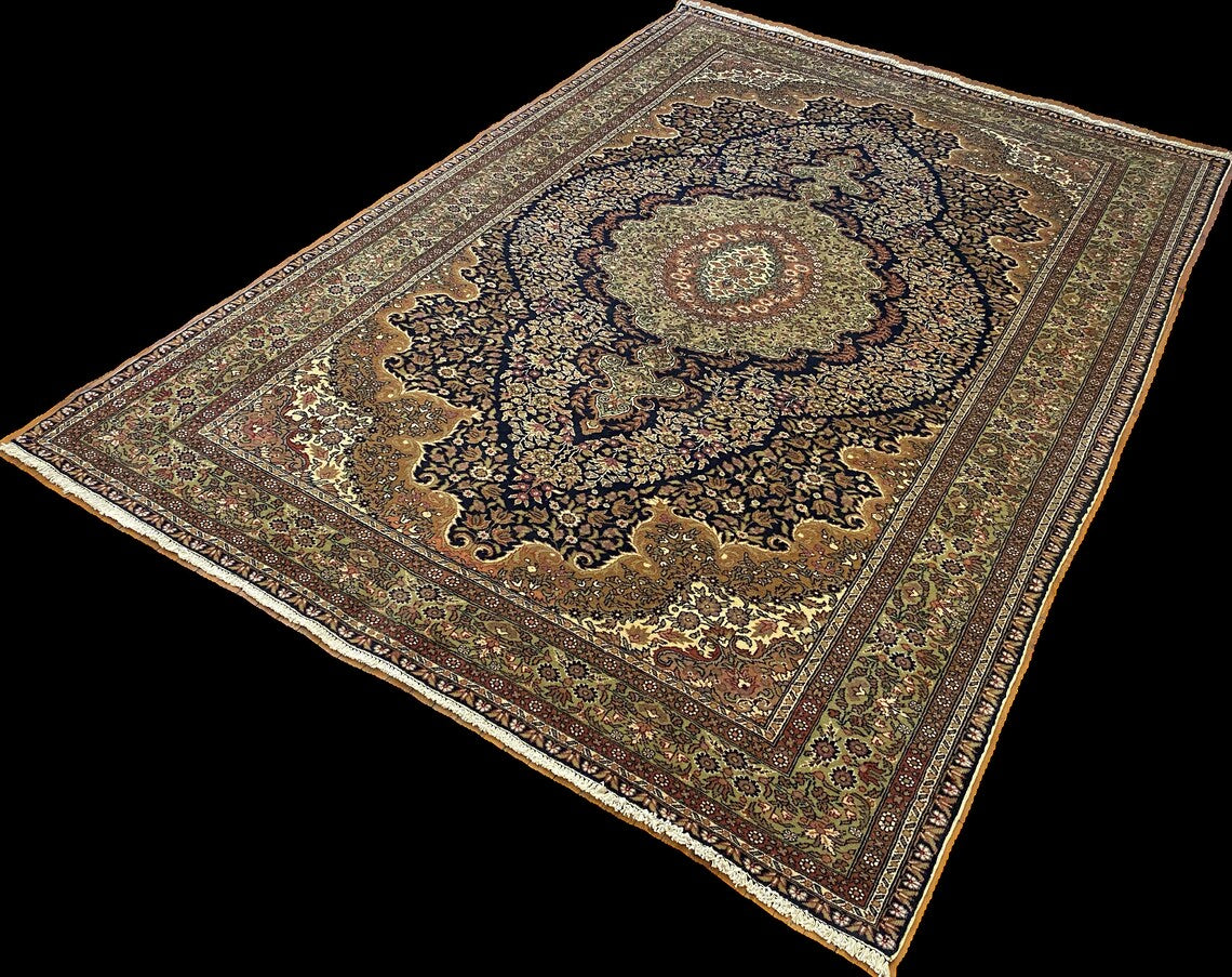 Vintage Turkish Salon Rug 7x10ft - Wool & Cotton Carpet Cappadocia Rug Collection