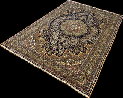Vintage Turkish Salon Rug 7x10ft - Wool & Cotton Carpet Cappadocia Rug Collection