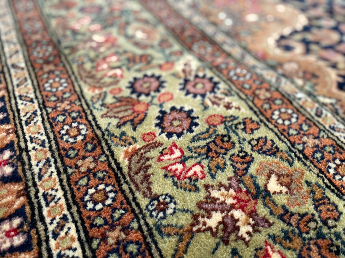 Vintage Turkish Salon Rug 7x10ft - Wool & Cotton Carpet Cappadocia Rug Collection