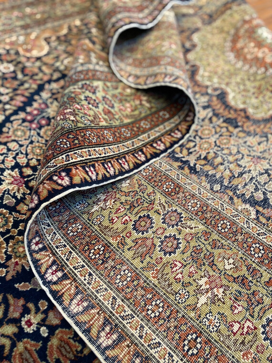 Vintage Turkish Salon Rug 7x10ft - Wool & Cotton Carpet Cappadocia Rug Collection