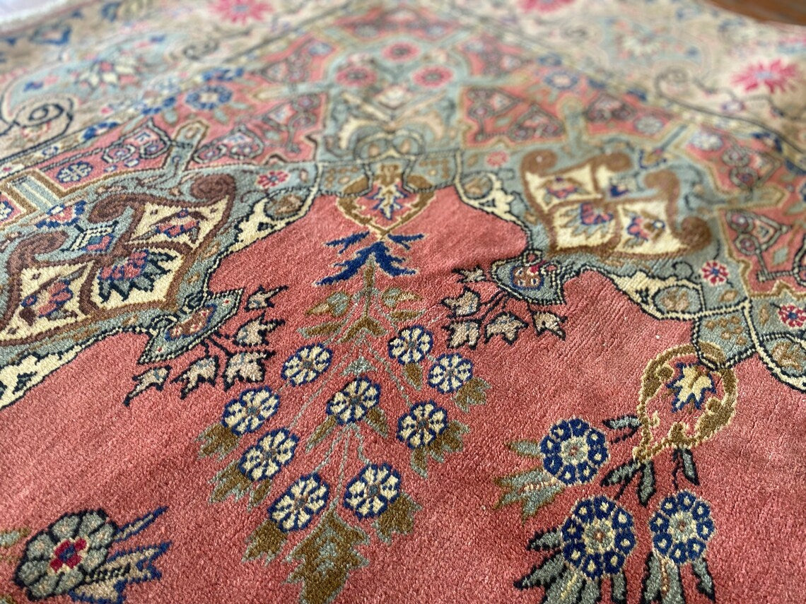 7x10 Exclusive Large Vintage Handmade Pink Oriental Rug