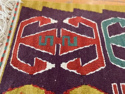 Natural Dye Cappadocia Kilim 3x4ft - Handwoven Turkish Rug Cappadocia Rug Collection