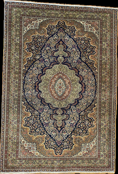Vintage Turkish Salon Rug 7x10ft - Wool & Cotton Carpet Cappadocia Rug Collection