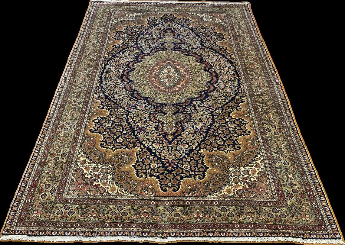 Vintage Turkish Salon Rug 7x10ft - Wool & Cotton Carpet Cappadocia Rug Collection