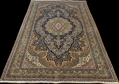 Vintage Turkish Salon Rug 7x10ft - Wool & Cotton Carpet Cappadocia Rug Collection