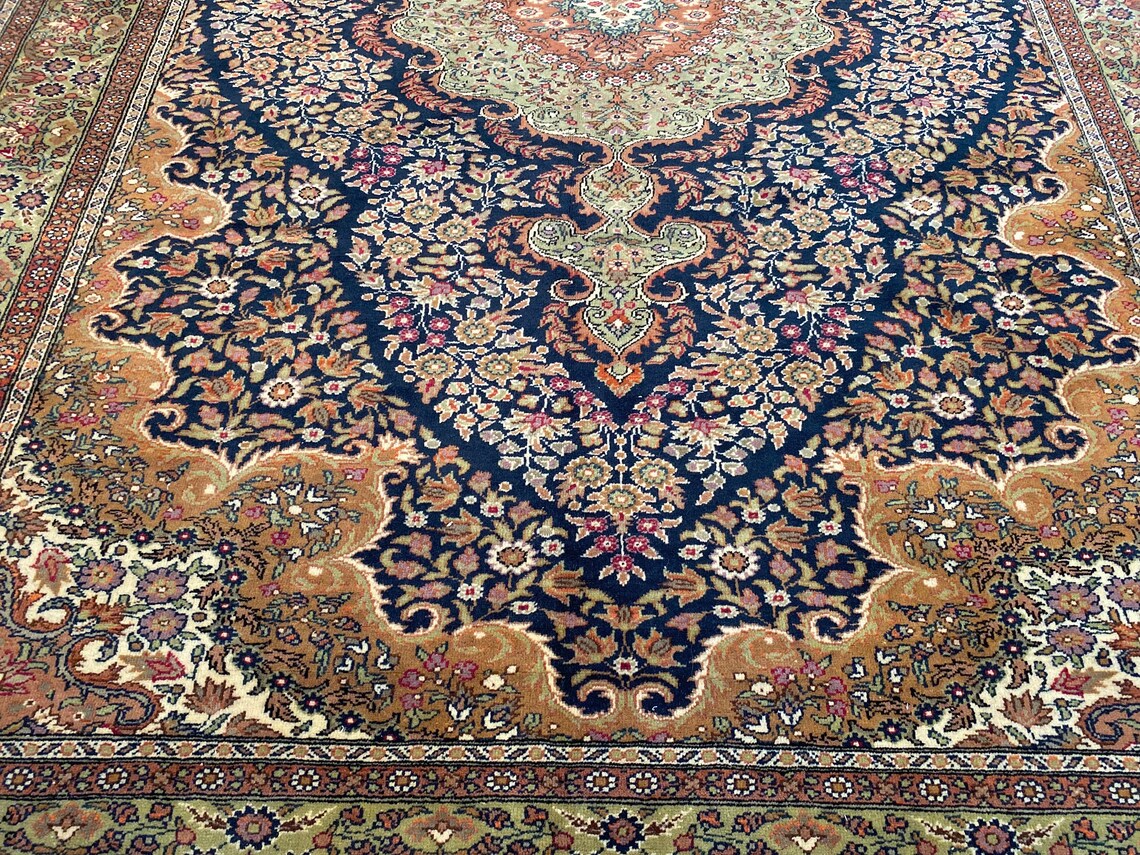 Vintage Turkish Salon Rug 7x10ft - Wool & Cotton Carpet Cappadocia Rug Collection