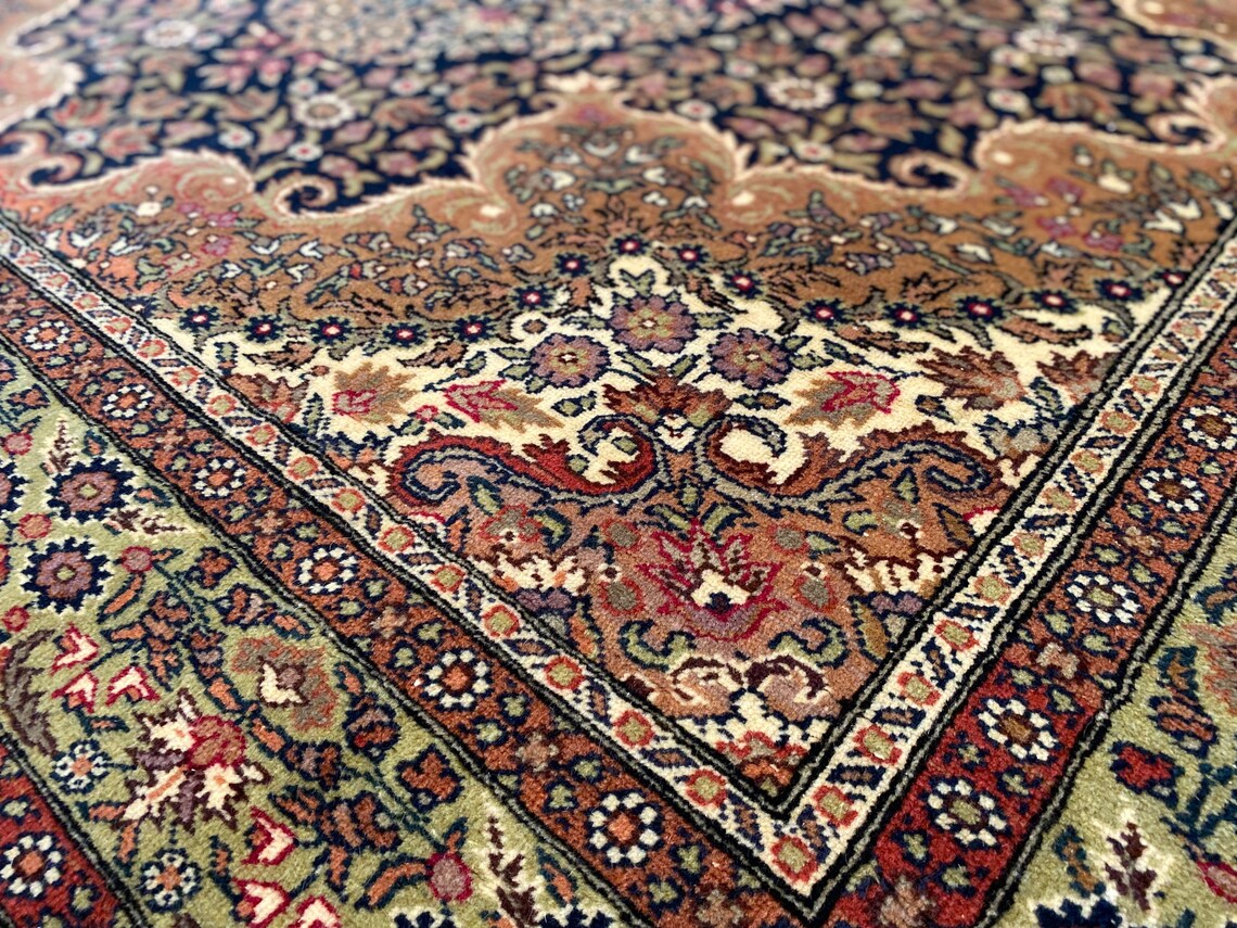 Vintage Turkish Salon Rug 7x10ft - Wool & Cotton Carpet Cappadocia Rug Collection
