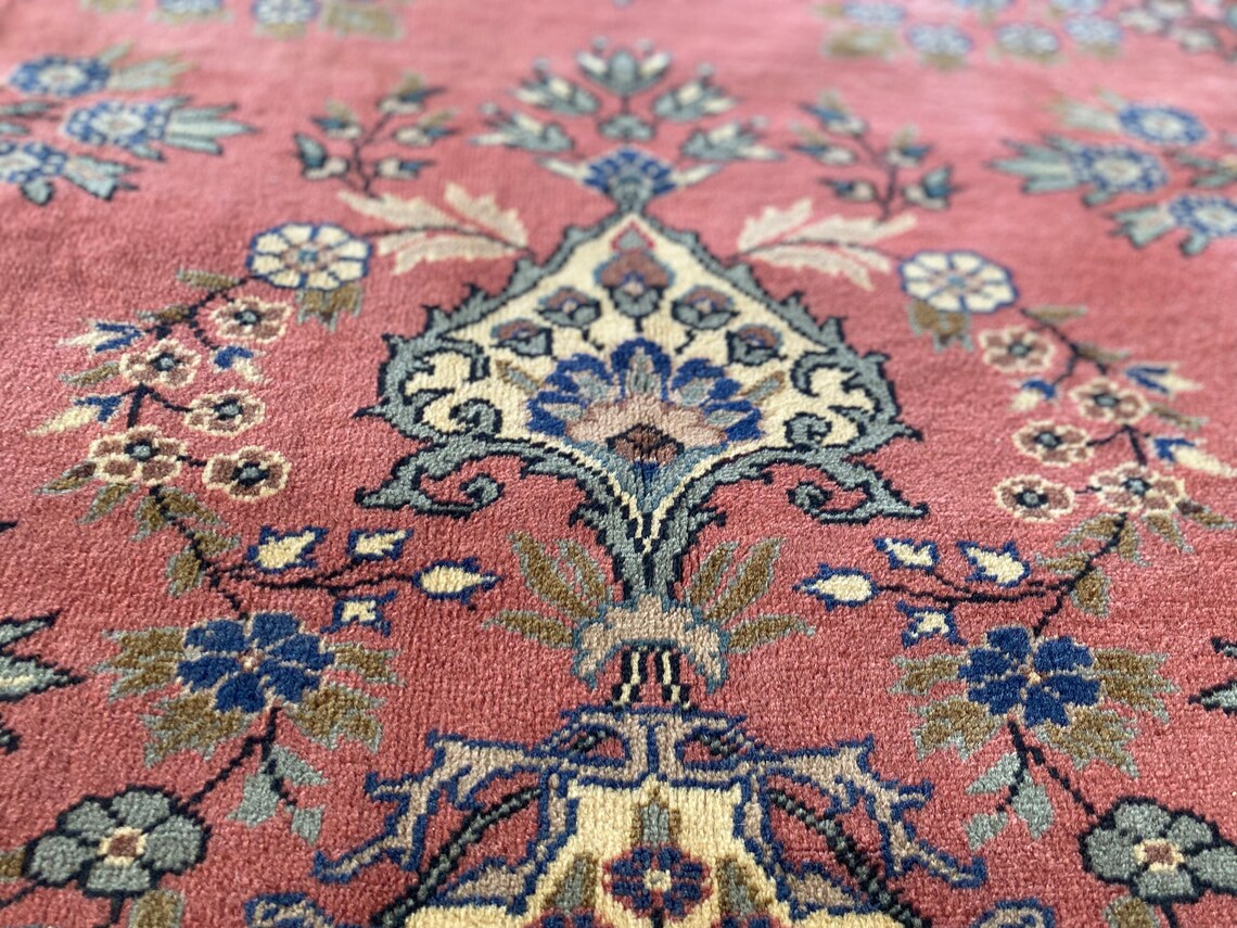 7x10 Exclusive Large Vintage Handmade Pink Oriental Rug