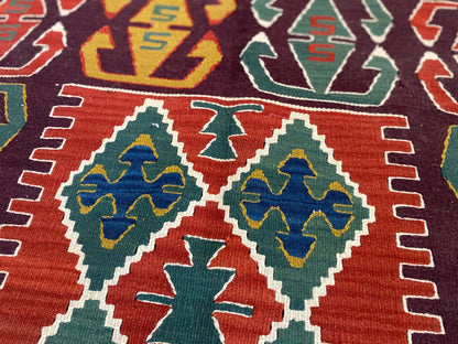 Natural Dye Cappadocia Kilim 3x4ft - Handwoven Turkish Rug Cappadocia Rug Collection
