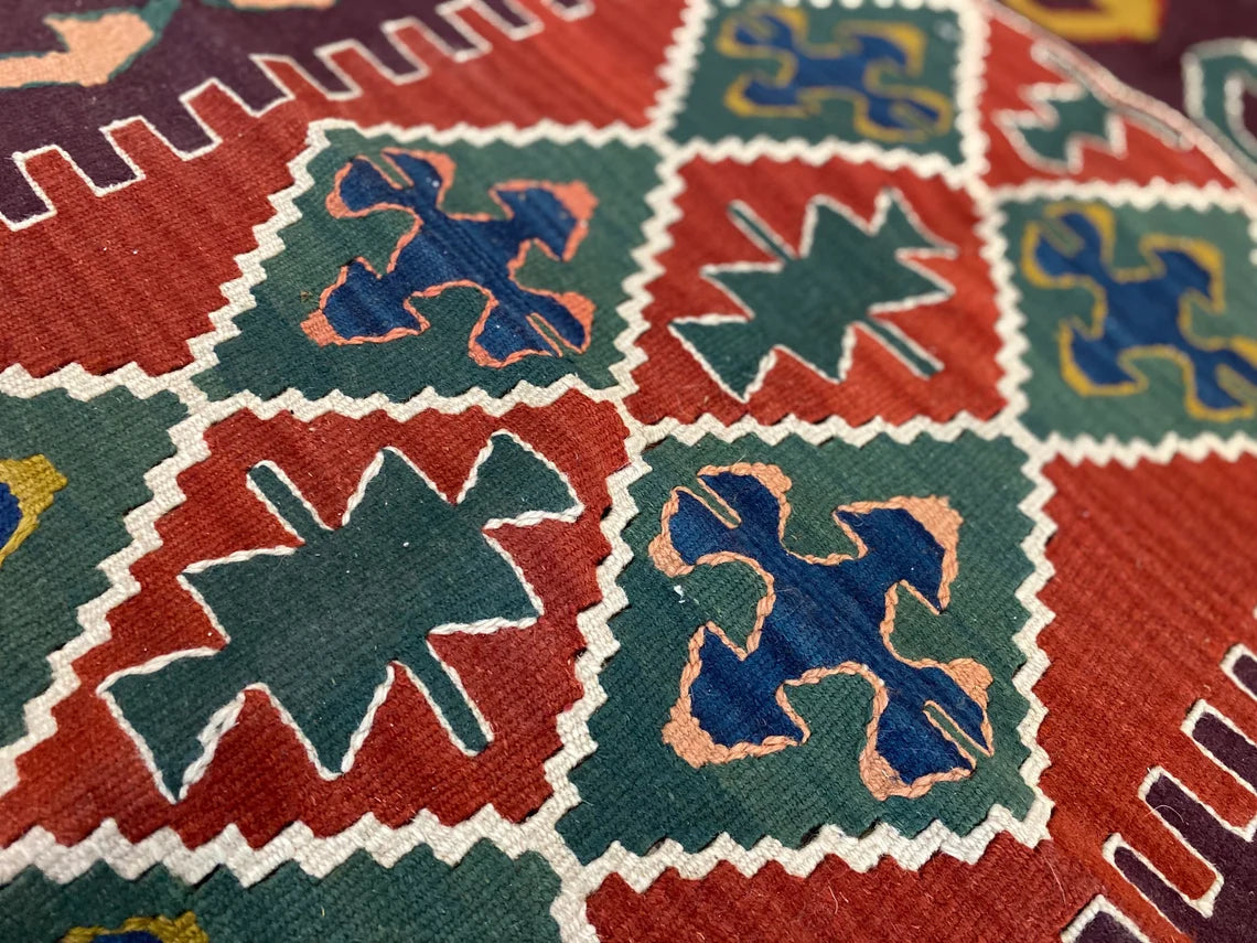 Natural Dye Cappadocia Kilim 3x4ft - Handwoven Turkish Rug Cappadocia Rug Collection
