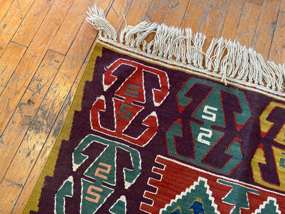 Natural Dye Cappadocia Kilim 3x4ft - Handwoven Turkish Rug Cappadocia Rug Collection