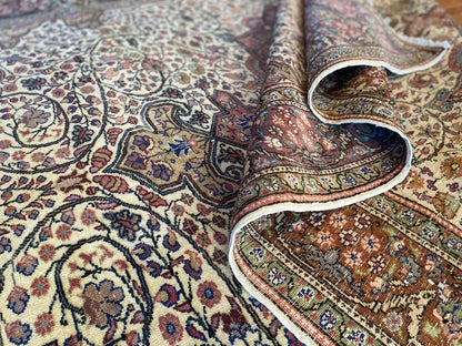 Exclusive Large Vintage Handmade Beige Oriental Rug 7x10ft Cappadocia Rug Collection