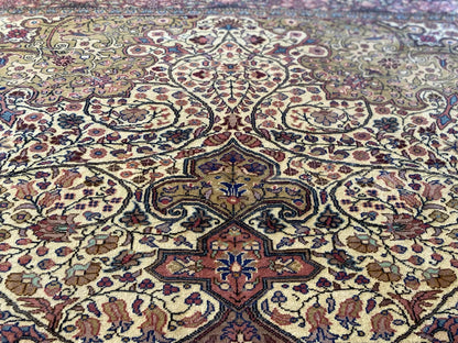 Exclusive Large Vintage Handmade Beige Oriental Rug 7x10ft Cappadocia Rug Collection