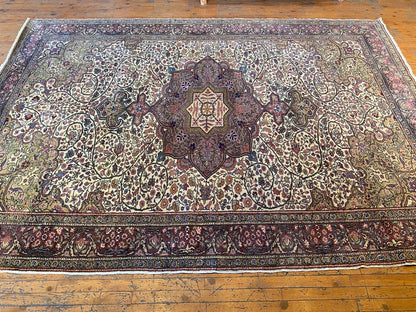 Exclusive Large Vintage Handmade Beige Oriental Rug 7x10ft Cappadocia Rug Collection